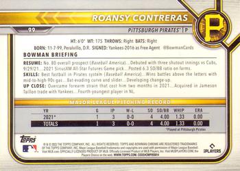 2022 Bowman Chrome #99 Roansy Contreras Back