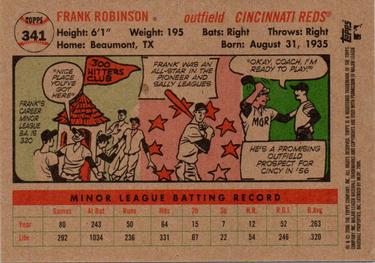 2006 Topps National Sports Collectors Convention VIP Promo 1955-1956 #341 Frank Robinson Back