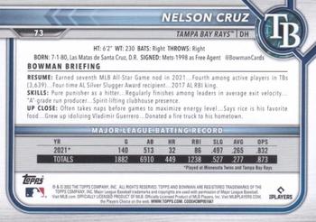 2022 Bowman - Blue Pattern #73 Nelson Cruz Back