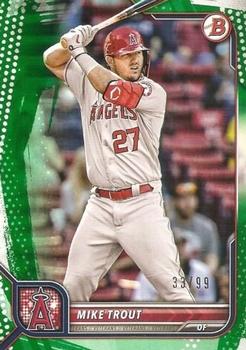 2022 Bowman - Green Pattern #32 Mike Trout Front