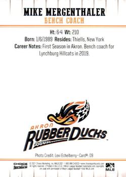 2021 Choice Akron RubberDucks #9 Mike Mergenthaler Back