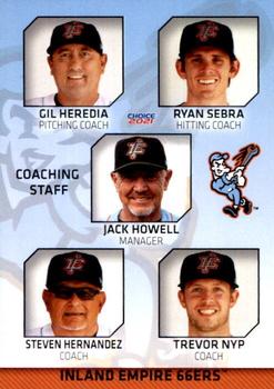 2021 Choice Inland Empire 66ers #31 Coaching Staff Front