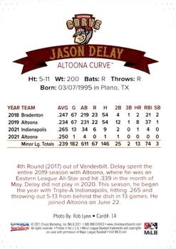 2021 Choice Altoona Curve #14 Jason Delay Back