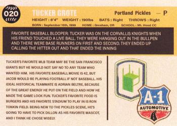 2021 Portland Pickles #020 Tucker Grote Back