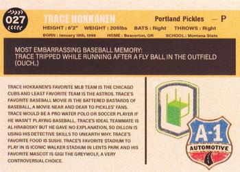 2021 Portland Pickles #027 Trace Hokkanen Back
