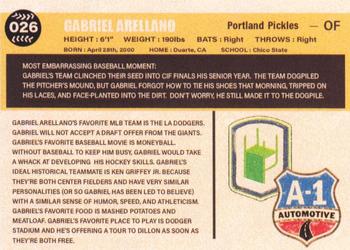 2021 Portland Pickles #026 Gabriel Arellano Back