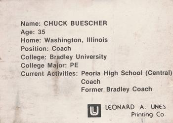 1982 Peoria Pacers #NNO Chuck Buescher Back