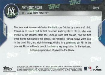 2022 Topps Now Road to Opening Day Bonus #ODB-2 Anthony Rizzo Back