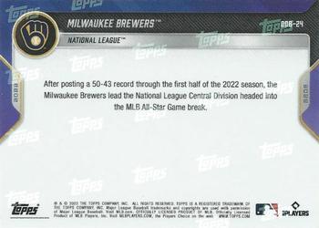 2022 Topps Now Road to Opening Day Bonus #ODB-24 Milwaukee Brewers Back