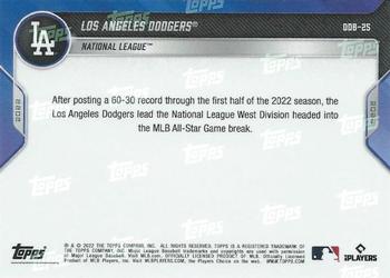 2022 Topps Now Road to Opening Day Bonus #ODB-25 Los Angeles Dodgers Back