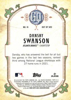 2022 Topps Gypsy Queen - Green #41 Dansby Swanson Back