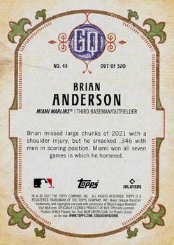 2022 Topps Gypsy Queen - Green #43 Brian Anderson Back