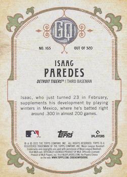 2022 Topps Gypsy Queen - Green #165 Isaac Paredes Back