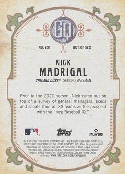 2022 Topps Gypsy Queen - Green #201 Nick Madrigal Back
