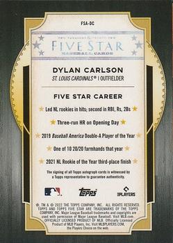 2022 Topps Five Star #FSA-DC Dylan Carlson Back