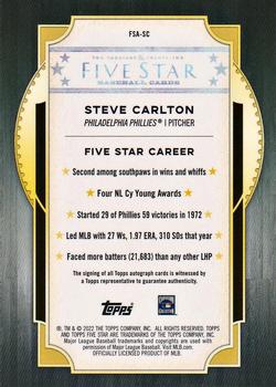 2022 Topps Five Star #FSA-SC Steve Carlton Back