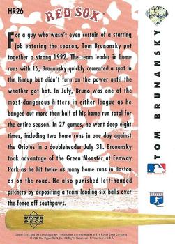 1993 Upper Deck - Home Run Heroes #HR26 Tom Brunansky Back