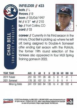 2022 Choice Somerset Patriots #3 Chad Bell Back