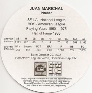 2003 Cadaco Hall of Fame Edition #NNO Juan Marichal Back