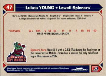 2017 Grandstand Lowell Spinners #NNO Lukas Young Back