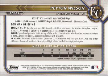 2022 Bowman - Chrome Prospects Mojo Refractor #BCP-85 Peyton Wilson Back