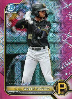 2022 Bowman - Chrome Prospects Mojo Pink Refractor #BCP-34 Liover Peguero Front