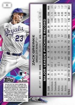 2022 Topps Chrome Cosmic #11 Zack Greinke Back