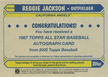 2022 Topps - 1987 Topps Baseball 35th Anniversary All-Stars Autographs #87ASA-RJ Reggie Jackson Back