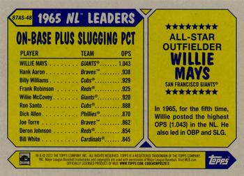 2022 Topps - 1987 Topps Baseball 35th Anniversary All-Stars #87AS-48 Willie Mays Back