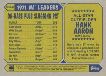 2022 Topps - 1987 Topps Baseball 35th Anniversary All-Stars #87AS-49 Hank Aaron Back