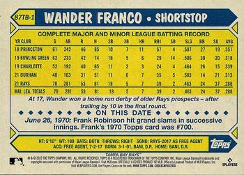 2022 Topps - 1987 Topps Baseball 35th Anniversary (Series Two) #87TB-1 Wander Franco Back