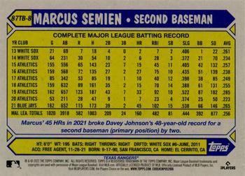2022 Topps - 1987 Topps Baseball 35th Anniversary (Series Two) #87TB-8 Marcus Semien Back