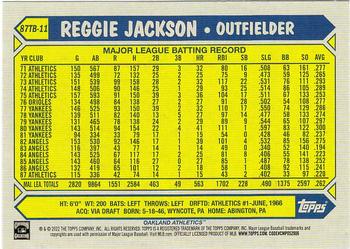 2022 Topps - 1987 Topps Baseball 35th Anniversary (Series Two) #87TB-11 Reggie Jackson Back