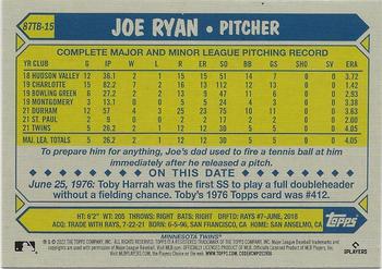 2022 Topps - 1987 Topps Baseball 35th Anniversary (Series Two) #87TB-15 Joe Ryan Back
