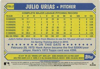 2022 Topps - 1987 Topps Baseball 35th Anniversary (Series Two) #87TB-17 Julio Urias Back