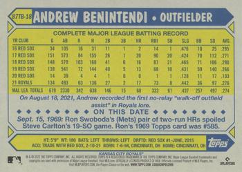 2022 Topps - 1987 Topps Baseball 35th Anniversary (Series Two) #87TB-18 Andrew Benintendi Back