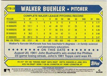 2022 Topps - 1987 Topps Baseball 35th Anniversary (Series Two) #87TB-19 Walker Buehler Back