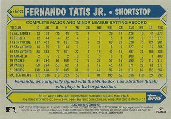 2022 Topps - 1987 Topps Baseball 35th Anniversary (Series Two) #87TB-21 Fernando Tatis Jr. Back