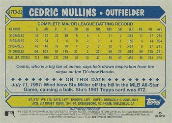 2022 Topps - 1987 Topps Baseball 35th Anniversary (Series Two) #87TB-22 Cedric Mullins Back