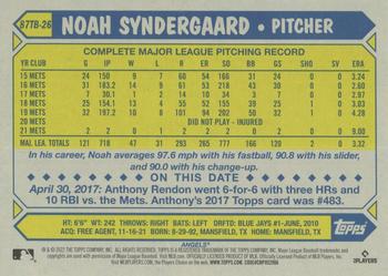 2022 Topps - 1987 Topps Baseball 35th Anniversary (Series Two) #87TB-26 Noah Syndergaard Back