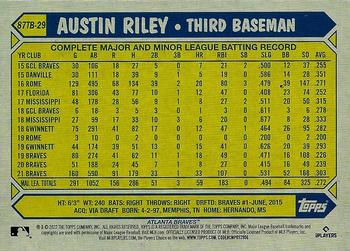 2022 Topps - 1987 Topps Baseball 35th Anniversary (Series Two) #87TB-29 Austin Riley Back