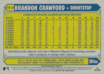 2022 Topps - 1987 Topps Baseball 35th Anniversary (Series Two) #87TB-34 Brandon Crawford Back