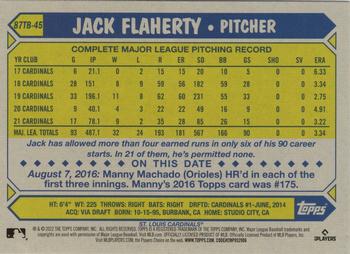 2022 Topps - 1987 Topps Baseball 35th Anniversary (Series Two) #87TB-45 Jack Flaherty Back