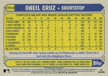 2022 Topps - 1987 Topps Baseball 35th Anniversary (Series Two) #87TB-48 Oneil Cruz Back