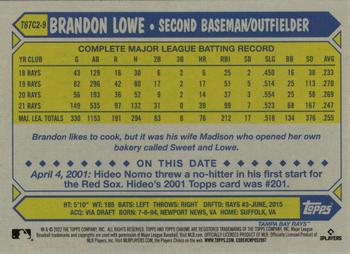 2022 Topps - 1987 Topps Baseball 35th Anniversary Chrome Silver Pack (Series Two) #T87C2-9 Brandon Lowe Back