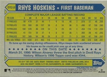 2022 Topps - 1987 Topps Baseball 35th Anniversary Chrome Silver Pack (Series Two) #T87C2-10 Rhys Hoskins Back
