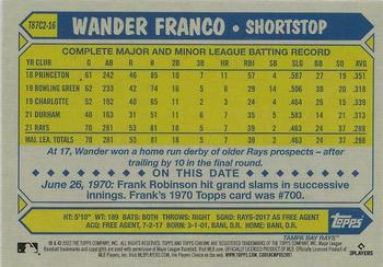 2022 Topps - 1987 Topps Baseball 35th Anniversary Chrome Silver Pack (Series Two) #T87C2-16 Wander Franco Back