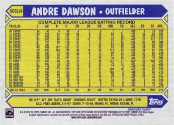 2022 Topps - 1987 Topps Baseball 35th Anniversary Chrome Silver Pack (Series Two) #T87C2-24 Andre Dawson Back