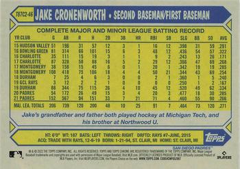 2022 Topps - 1987 Topps Baseball 35th Anniversary Chrome Silver Pack (Series Two) #T87C2-46 Jake Cronenworth Back