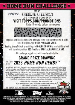 2022 Topps - Home Run Challenge Code Cards (Series Two) #HRC-24 Freddie Freeman Back